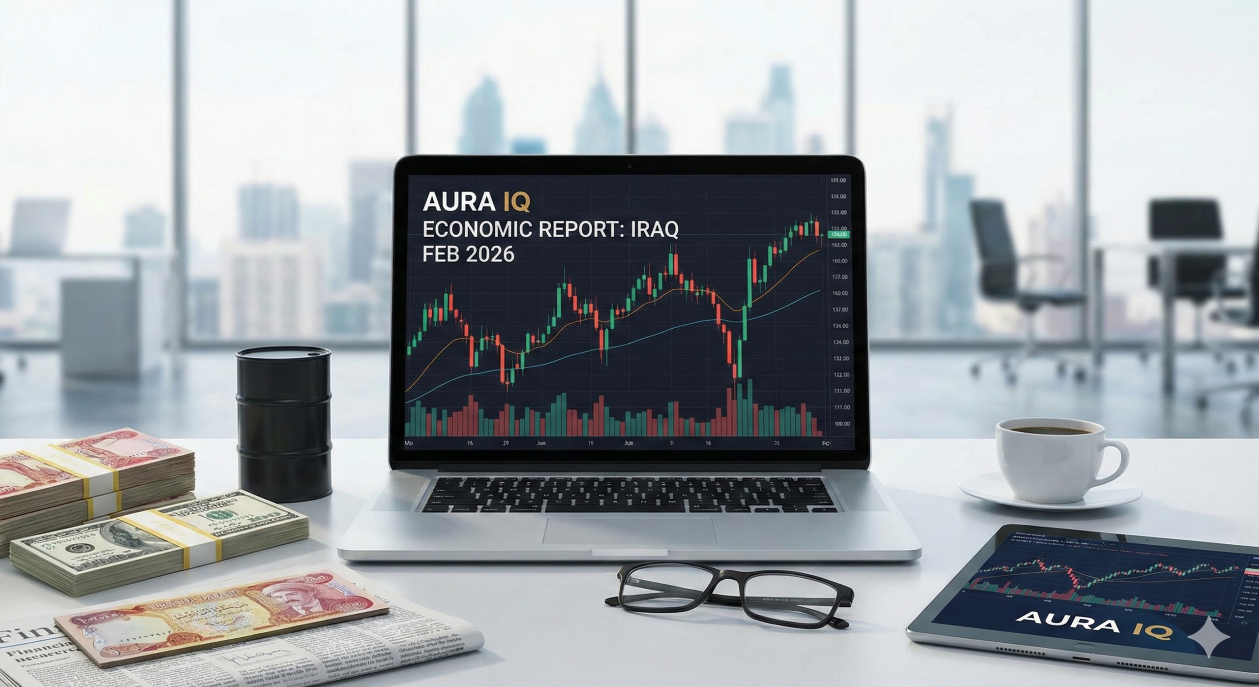 📊 تقرير AURA IQ الاقتصادي: الدولار، البورصة، ومستقبل الدينار في 2026
